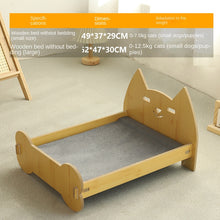 Wooden Cat Bed with Bedding Set