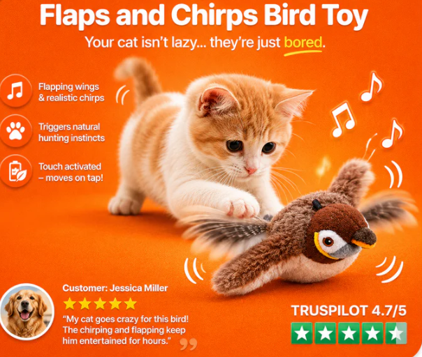 Flapping Bird Interactive Pet Toy