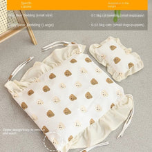 Wooden Cat Bed with Bedding Set
