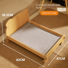 Wooden Cat Bed with Bedding Set
